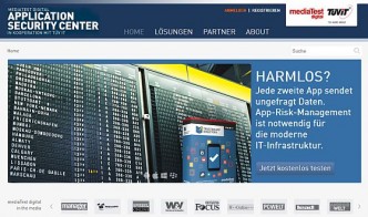 Screenshot der Startseite des neuen Webportals www.appsecuritycenter.com